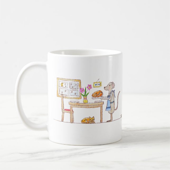 Herr Hiddle lagar kalkon Julhälsningskort Kaffemugg (Vänster)