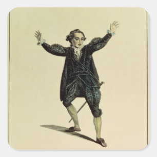 Herr Holman i teckenet av Romeo, pub. 1784 Fyrkantigt Klistermärke