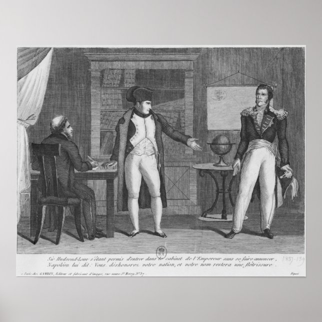 Herr Hudson Lowe började i Napoleons studie Poster (Framsidan)