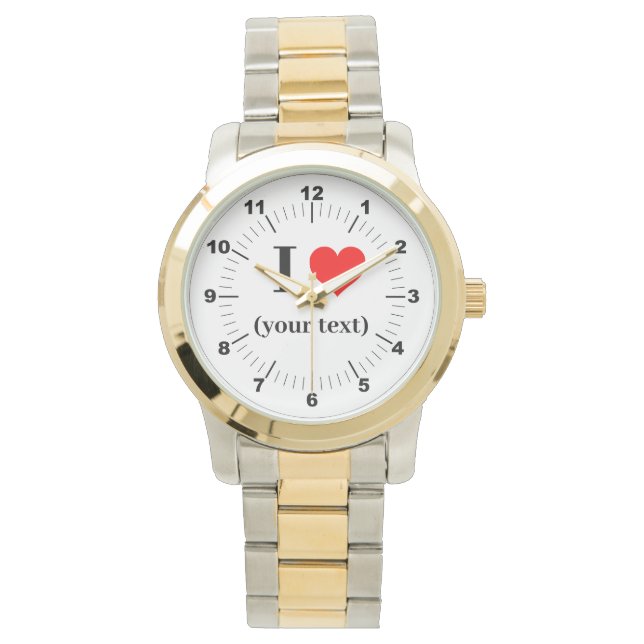 Herr I Heart Översized Två-Tons Armbandsur (Framsida)