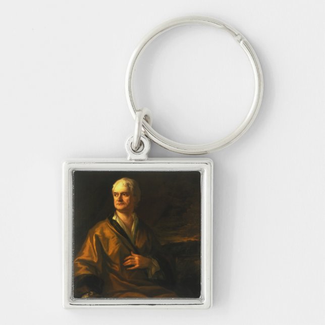 Herr Isaac Newton, 1710 Fyrkantig Silverfärgad Nyckelring (Framsidan)