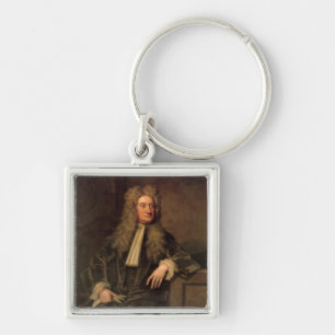 Herr Isaac Newton Fyrkantig Silverfärgad Nyckelring