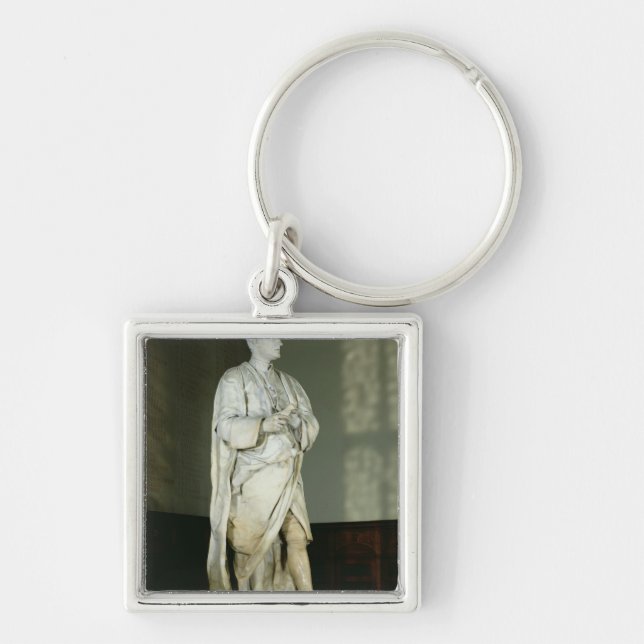 Herr Isaac Newton Fyrkantig Silverfärgad Nyckelring (Framsidan)