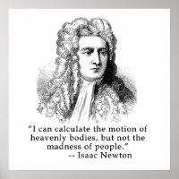 Herr Isaac Newton Porträtt och Quote
