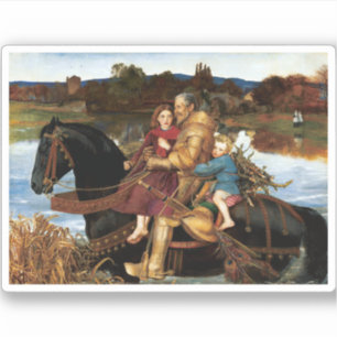 Herr Isumbras vid Ford c. 1857 av John Millais Klistermärken