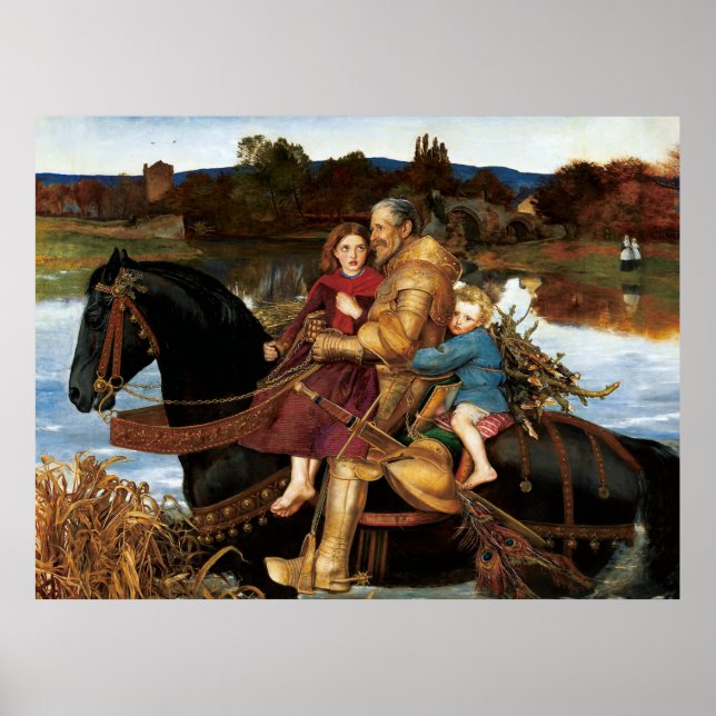 Herr Isumbras vid Ford c. 1857 av John Millais Poster (Framsidan)