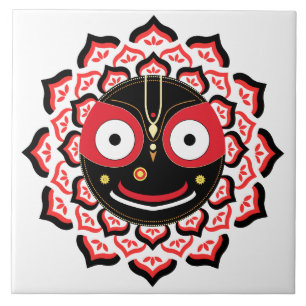Herr Jagannath Ansikte Chakra Hinduisk Gudinna Kakelplatta
