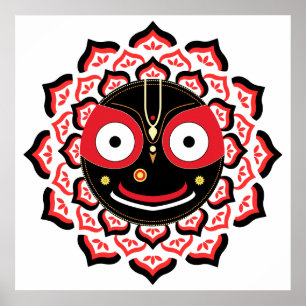 Herr Jagannath Ansikte Chakra Hinduisk Gudinna Poster