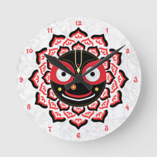 Herr Jagannath Ansikte Chakra Hinduisk Gudinna Rund Klocka