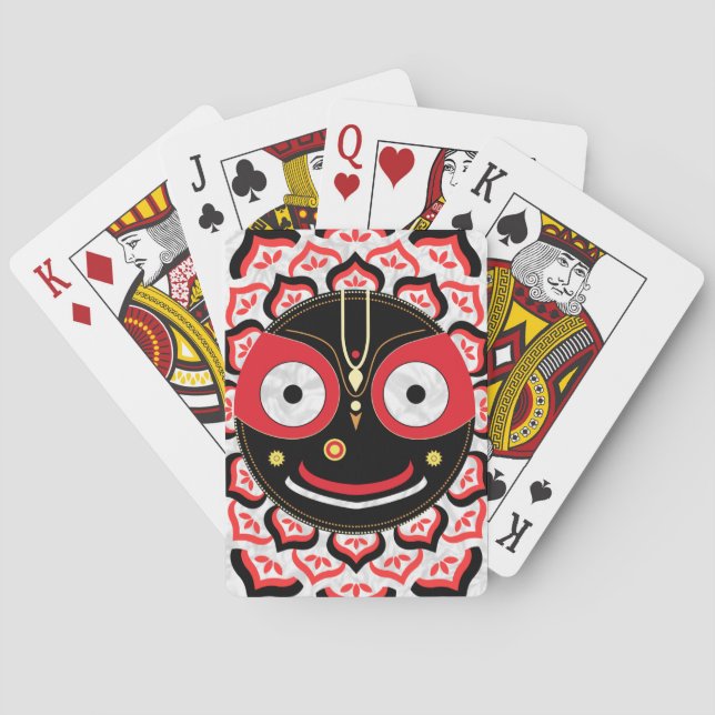 Herr Jagannath Ansikte Chakra Hinduisk Gudom Casinokort (Baksidan)