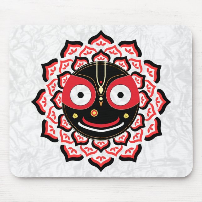 Herr Jagannath Ansikte Chakra Hinduisk Gudom Musmatta (Framsidan)