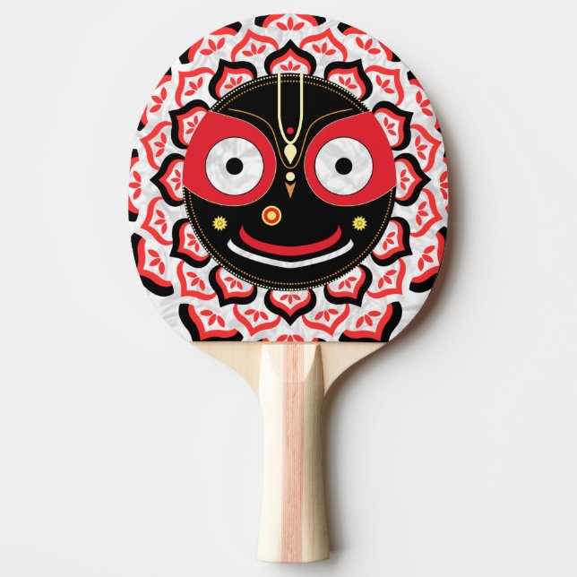 Herr Jagannath Ansikte Chakra Hinduisk Gudom Pingisracket (Framsidan)