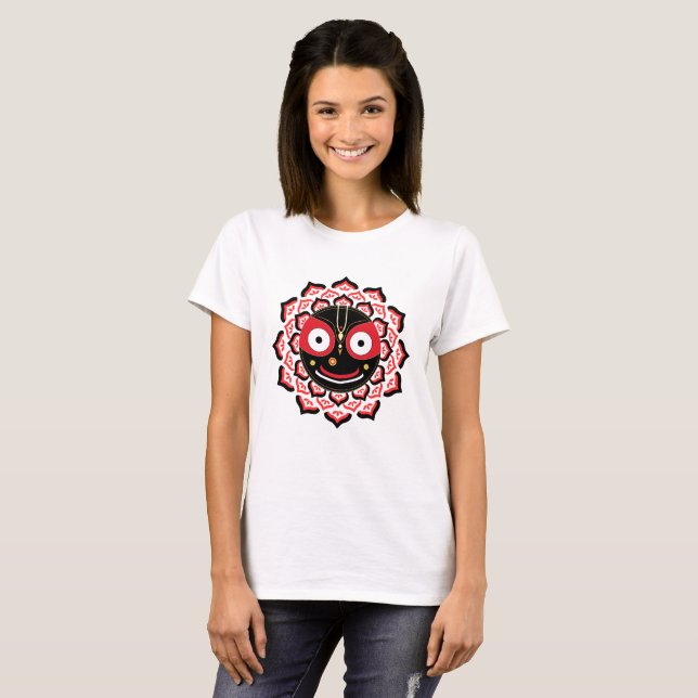 Herr Jagannath Ansikte Chakra Hinduisk Gudom T Shirt (Hel framsida)
