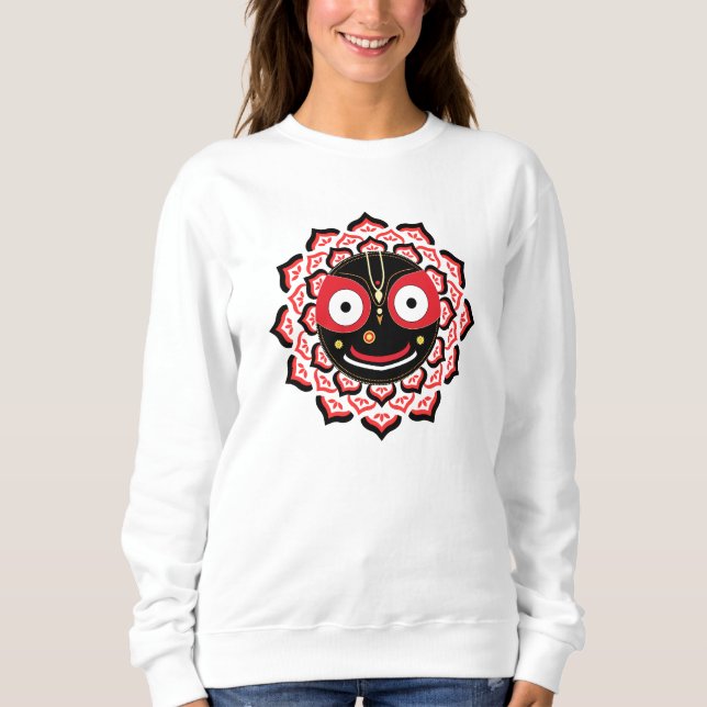 Herr Jagannath Ansikte Chakra Hinduisk Gudom T Shirt (Framsida)