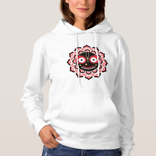 Herr Jagannath Ansikte Chakra Hinduisk Gudom T Shirt (Framsida)