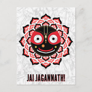 Herr Jagannath Ansikte Chakra Hinduisk Gudom Vykort