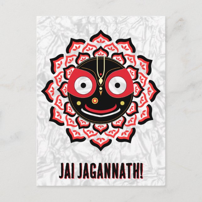 Herr Jagannath Ansikte Chakra Hinduisk Gudom Vykort (Framsida)