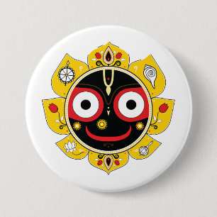 Herr Jagannath Ansikte Hinduisk Gudinna Andlig Knapp