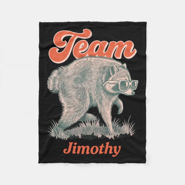 Herr Jimothy Raccoon Rolig Sopsvans Team Fleecefilt (Framsidan)