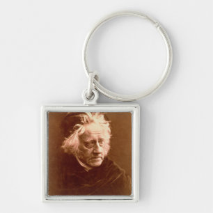 Herr John Frederick William Herschel (1792-1871) Fyrkantig Silverfärgad Nyckelring