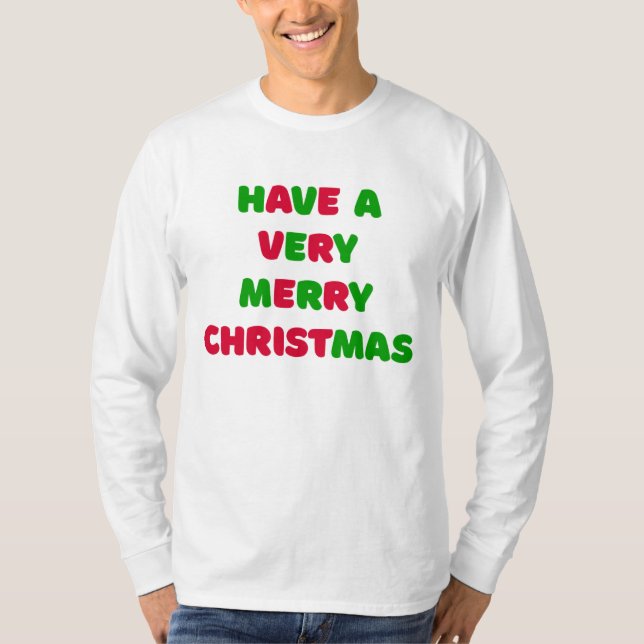 Herr jul långärmad t-shirt (Framsida)