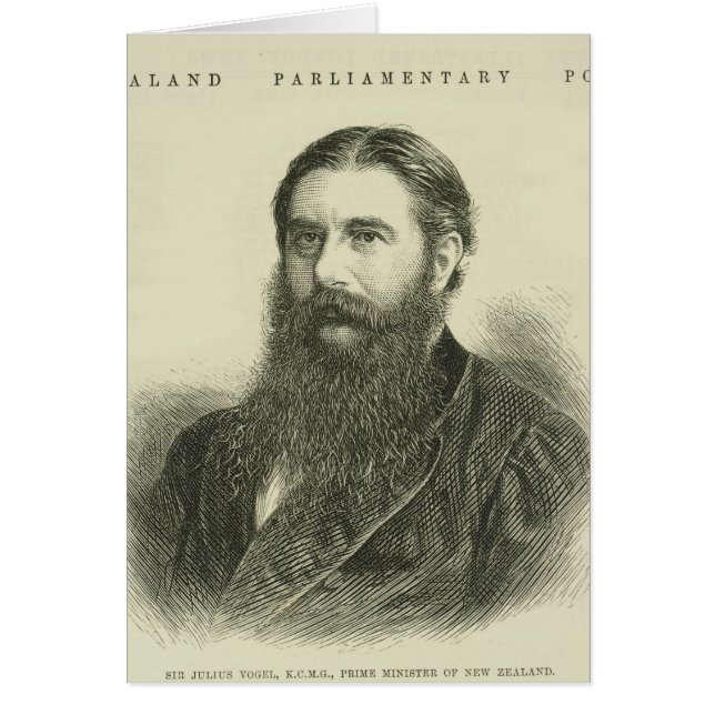 Herr Julius Vogel, KCMG Hälsningskort (Framsidan)