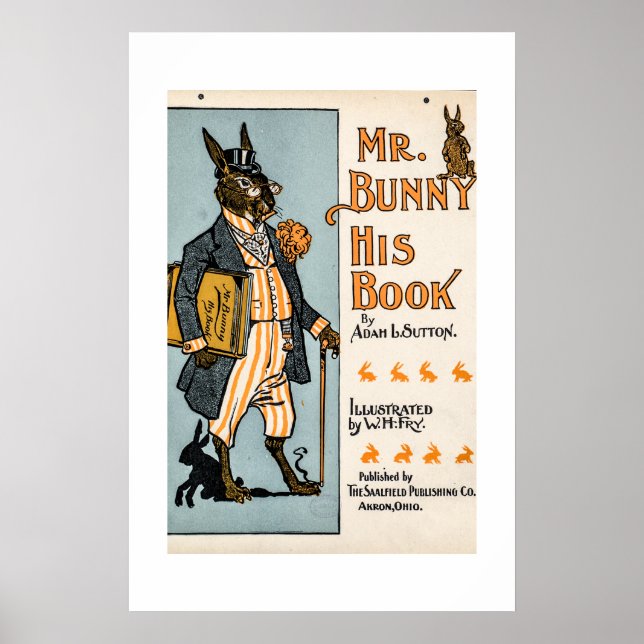 Herr Kanin, hans bok - Adam L. Sutton Poster (Framsidan)
