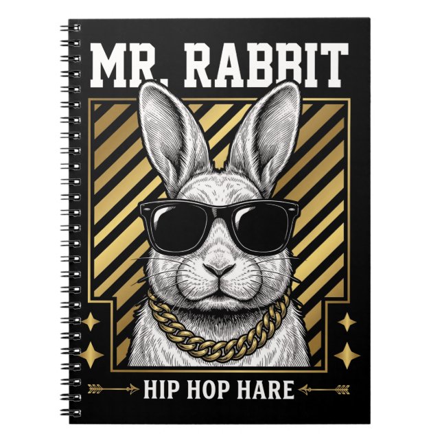 Herr Kanin Hip Hop Hare Tote Anteckningsbok (Framsidan)