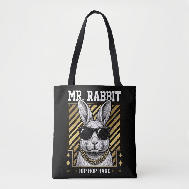 Herr Kanin Hip Hop Hare Tote Tygkasse (Framsida)