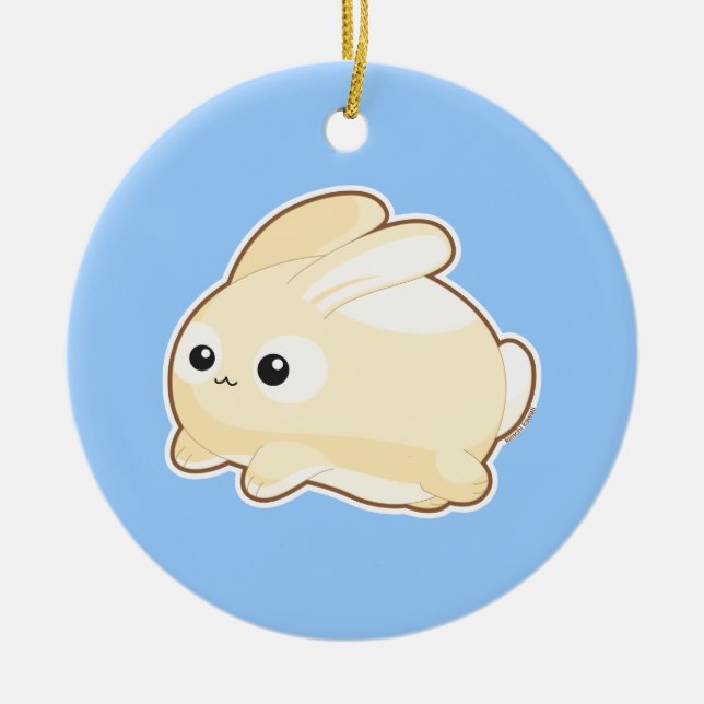Herr kanin julgransprydnad keramik (Framsidan)