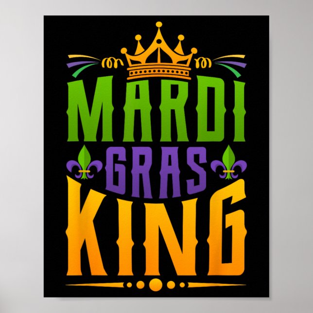 Herr karnevalskostym gåva Mardi Gras Poster (Framsidan)