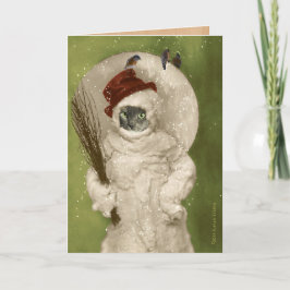 Herr katt snögubben helgkort