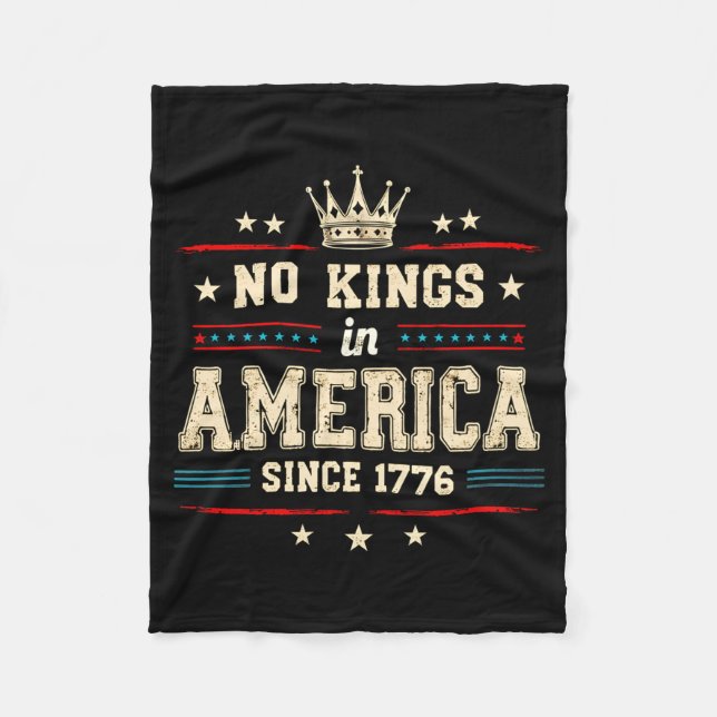 Herr Kings In Aamerica Sedan 1776 Distressed Usa Fleecefilt (Framsidan)