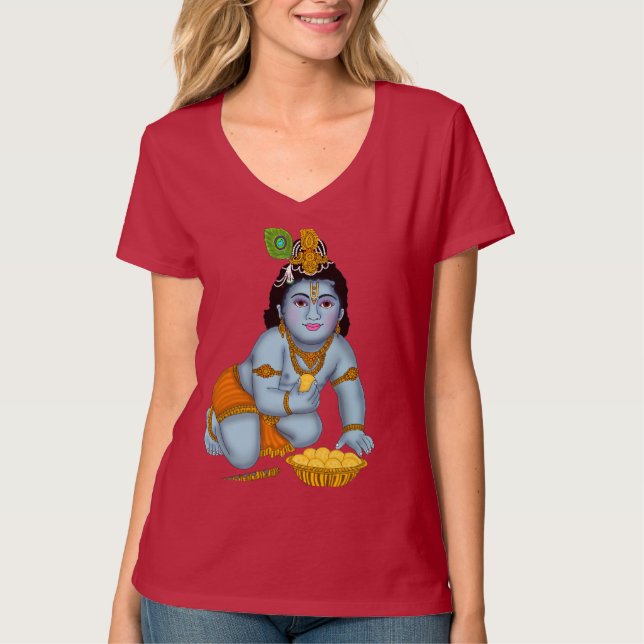 Herr Krishna T-Shirt Tri-Blend Tröja (Framsida)