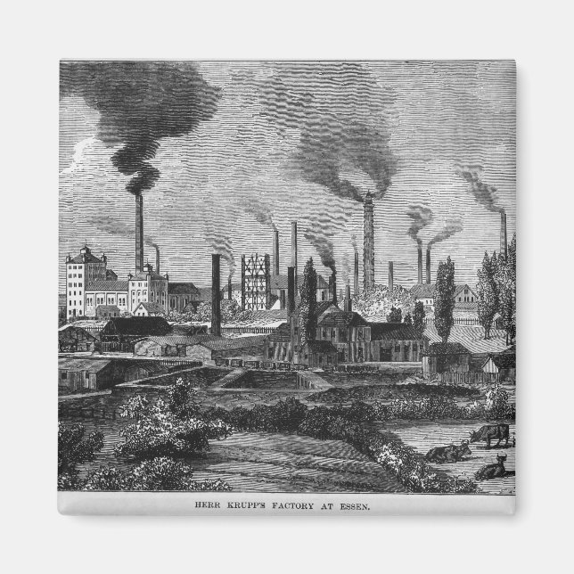 Herr Krupps fabrik i Essen, Tyskland Magnet (Framsidan)