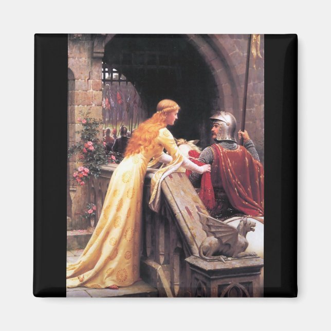 Herr Lancelot och Guinevere på Trappor Magnet (Framsidan)