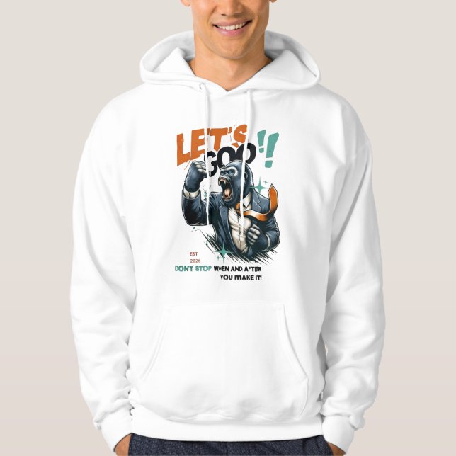 HERR LÅT OSS GÅ LEKTIONER LÄR PULLOVER HUUVA  HOODIE (Framsida)