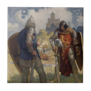 Herr Launcelot du Sjö, Knight of the Round Bord Kakelplatta