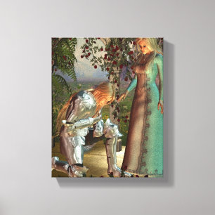 Herr Launcelot och drottning Guinevere Canvastryck