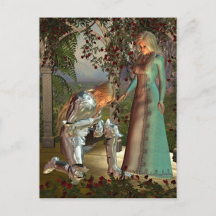 Herr Launcelot och drottning Guinevere Vykort