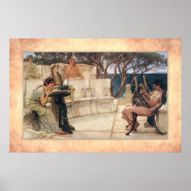 Herr Lawrence Alma-Tadema - Sappho och Alcaeus Poster (Framsidan)
