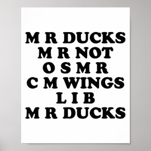 Herr M R Ducks T, Rolig Anka Älskare, Vattenfågel  Poster