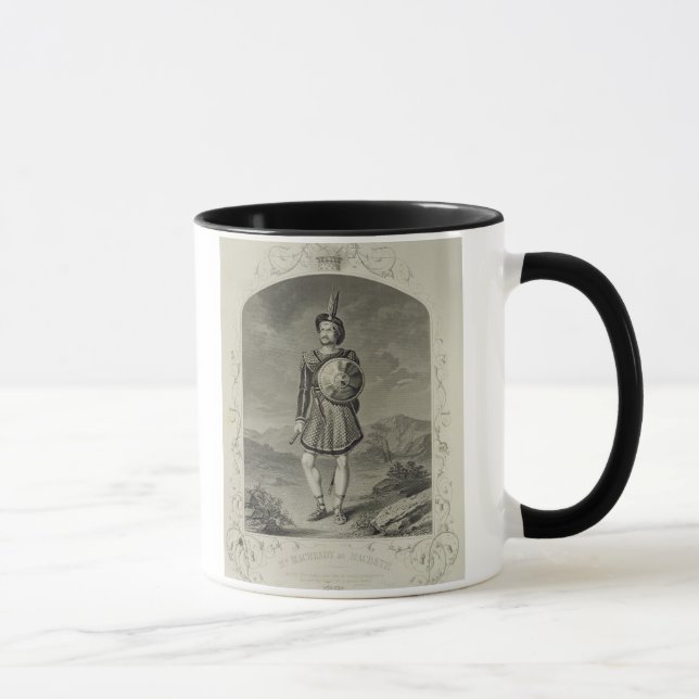 Herr Macready som Macbeth, agerar I-plats 3, i Mugg (Höger)