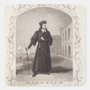 Herr Macready som Shylock, agerar I-plats 3, i Fyrkantigt Klistermärke