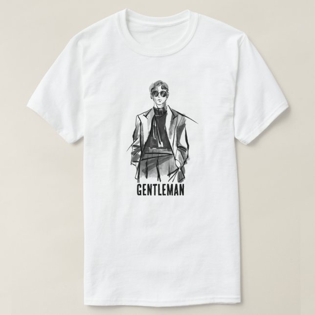 Herr Minimalistisk Modeskiss Grafisk T-Shirt (Design framsida)