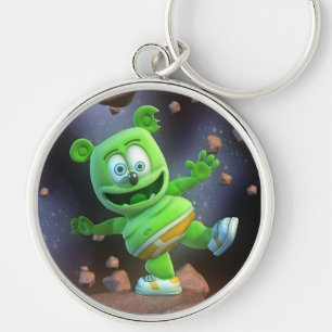Herr Mister Gummibär Asteroid Keychain Rund Silverfärgad Nyckelring