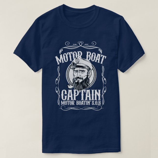 Herr Motorbåtskapten skjorta T Shirt (Design framsida)