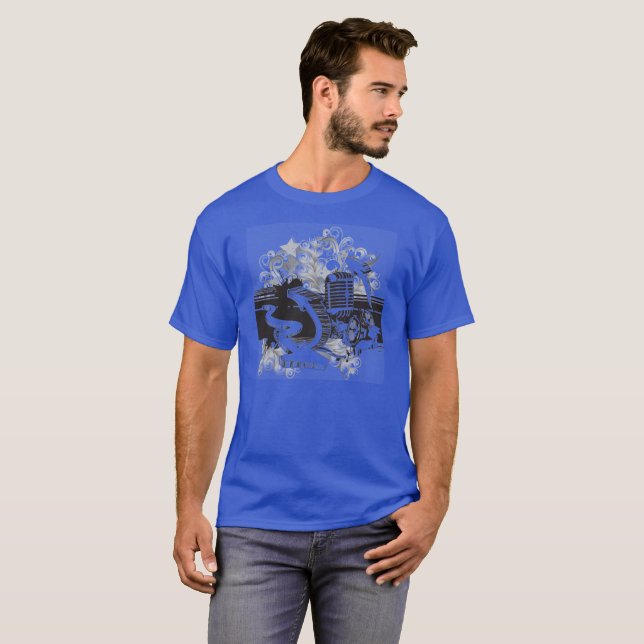Herr Musik Design Grafisk T-shirt (Hel framsida)