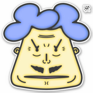 Herr Mustache tecknad ansikte v2 Klistermärken