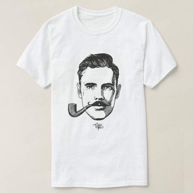 Herr mustasch (för man) t shirt (Design framsida)